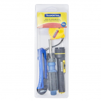 Tramontina 43408123, Kit Ferramentas 10 Peças, Com 1 Trena Estilete Lanterna Chave Com Adaptador 6 Ponteiras na Amazon