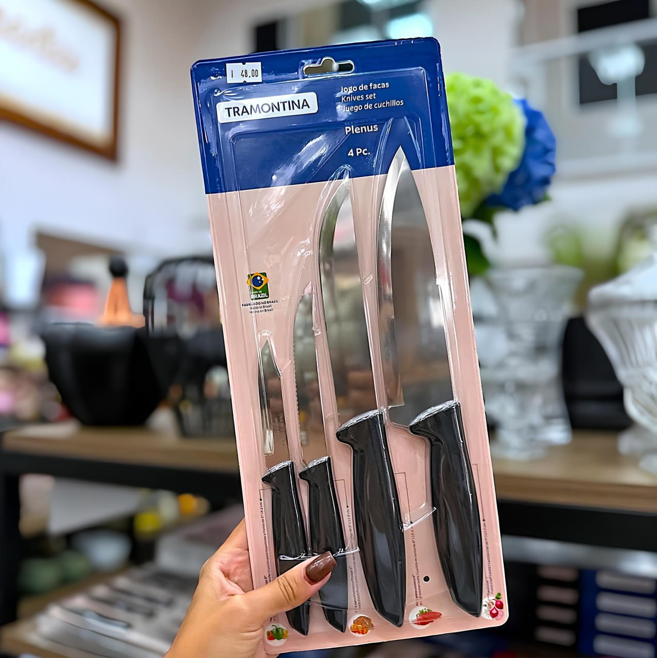 Tramontina JOGO FACAS INOX 4PC PLENUS PRE, Preto na Amazon