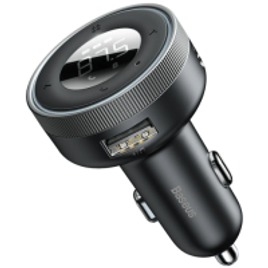Transmissor FM Automotivo Bluetooth 5.0 Duplo USB Carregador sem Fio - Baseus na Aliexpress