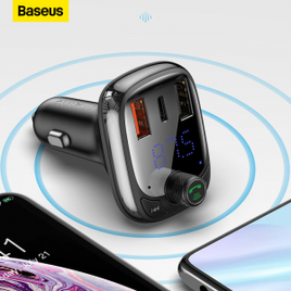 Transmissor FM Veicular com MP3 e Carregador Baseus na Aliexpress