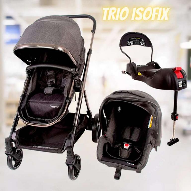 Travel System Discover Trio Isofix, Safety 1st, Grey Chrome na Amazon