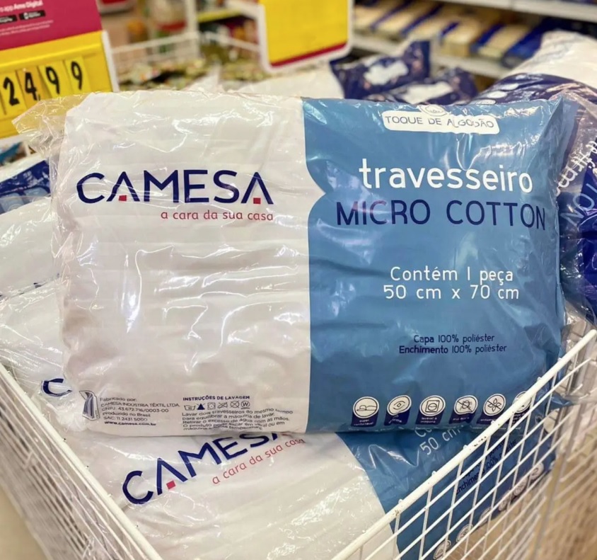 Travesseiro Camesa Micro Cotton em 100% Poliéster 50 x 70 cm – Branco na Casas Bahia