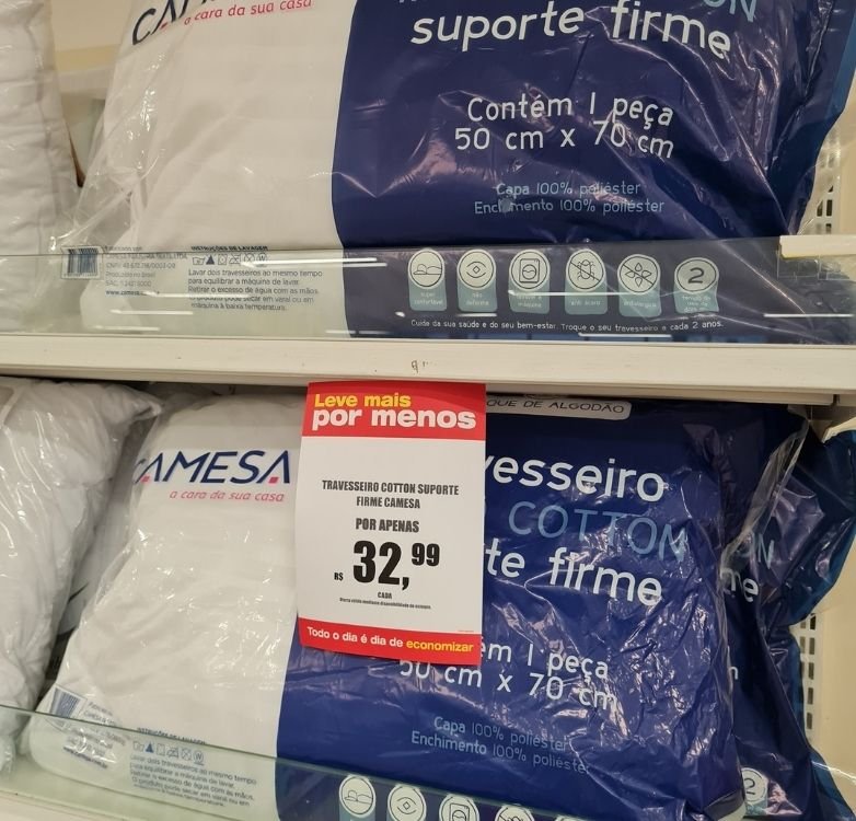 Travesseiro Camesa Micro Cotton em 100% Poliéster 50 x 70 cm – Branco na Casas Bahia