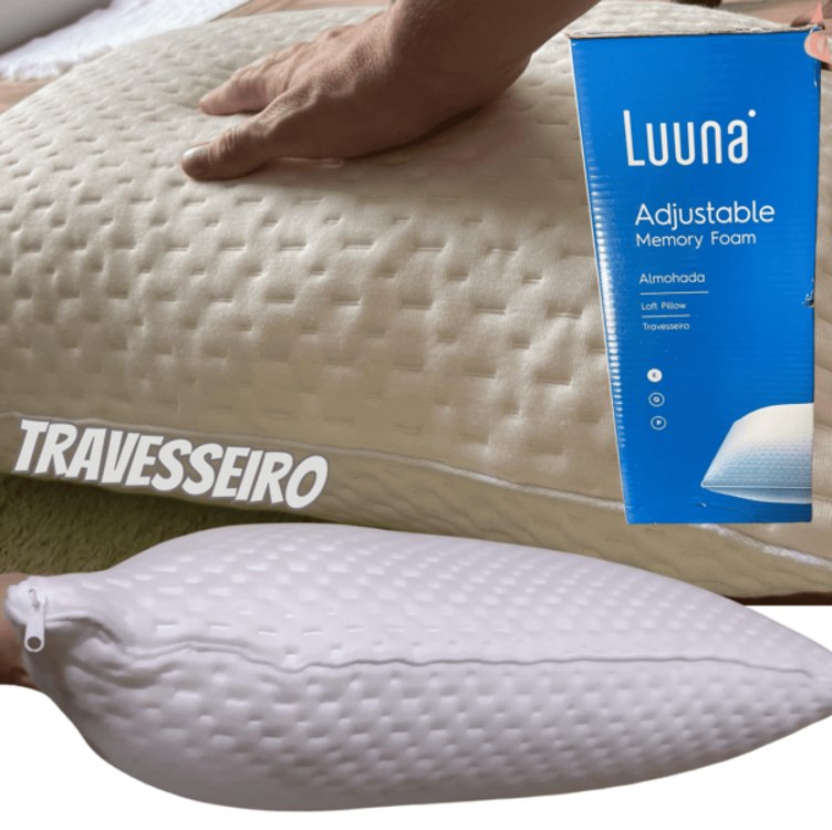 Travesseiro Luuna Ajustável Visco, Ajuste Milimétrico, Capa Lavável, Suporte Médio – 50x70cm na Amazon