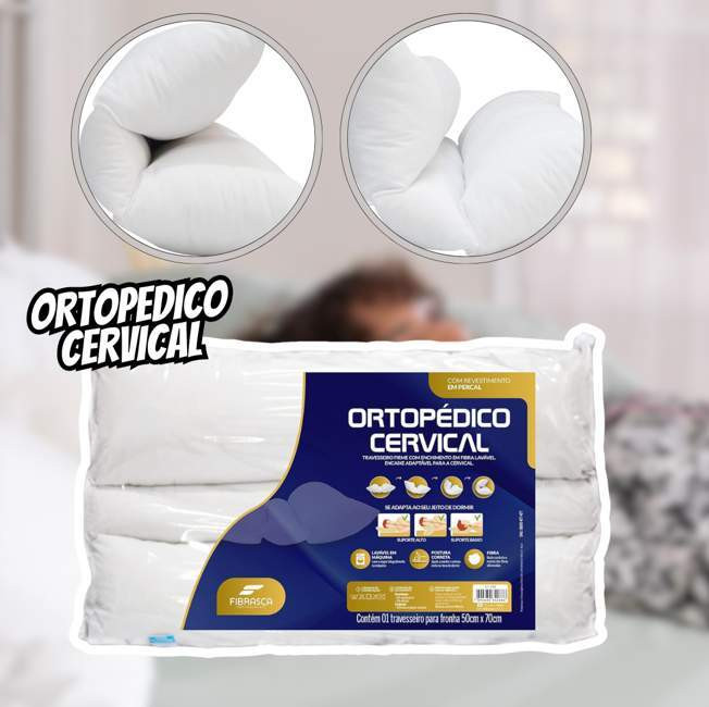 Travesseiro Ortopédico Cervical 50x70cm Fibrasca na Amazon