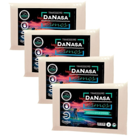 Travesseiros Duoflex Danasa Cosmos Poliuretano Malha em Poliéster 40 x 61,5 cm Bege - 4 Unidades na Casas Bahia