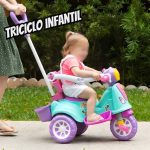 Triciclo Infantil Com Haste E Barra De ProteÇÃo Avespa Pink – Maral Brinquedos na Magazine Luiza