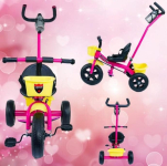 TRICICLO INFANTIL PASSEIO PEDAL 2 EM 1 CESTO MEGA COMPRAS (ROSA ESCURO na Amazon