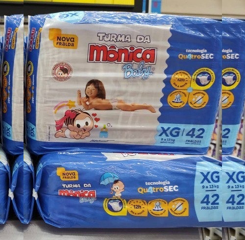 Turma da Mônica Baby Turma Da Monica Baby – Fralda Tamanho Xg (9 A 13 Kg) 42 Unidades na Amazon