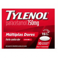 Tylenol Paracetamol 750mg Múltiplas Dores 10 Comprimidos na Drogasil