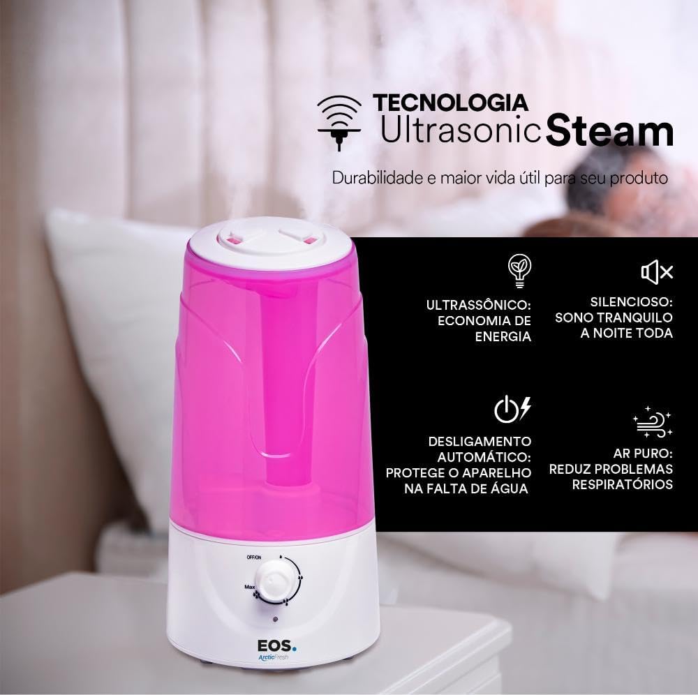 Umidificador e Aromatizador de Ar Ultrassônico EOS 3 Litros 25w Rosa EUM02R Bivolt na Amazon