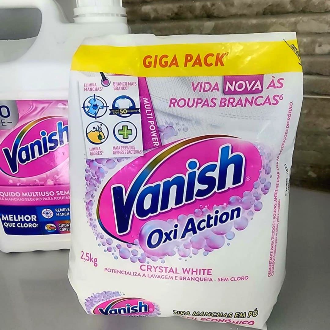 Vanish Tira Manchas Em Pó Crystal White Oxi Action 2 5Kg Para Roupas Brancas na Amazon
