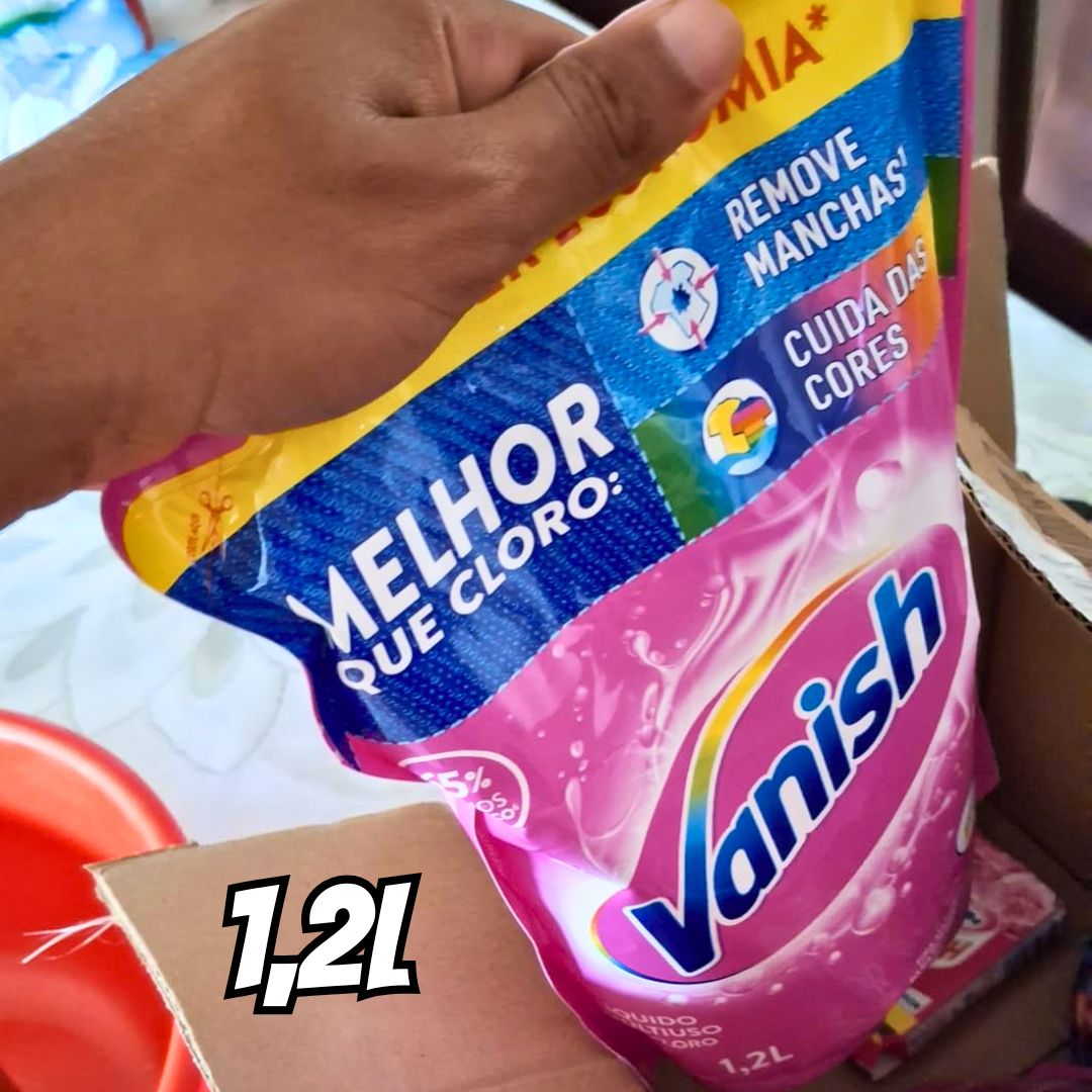 Vanish Tira Manchas Pink Gel Multiuso 1,2L na Amazon