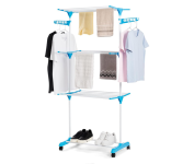 Varal De Chão 3 Andares Dobrável Retrátil Aço 4 Rodas Azul MM House na Amazon