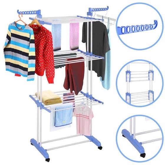 Varal De Chão Vertical Para Roupas 3 Andares Dobrável Portátil Grande – KONTUZ HOME na Magazine Luiza