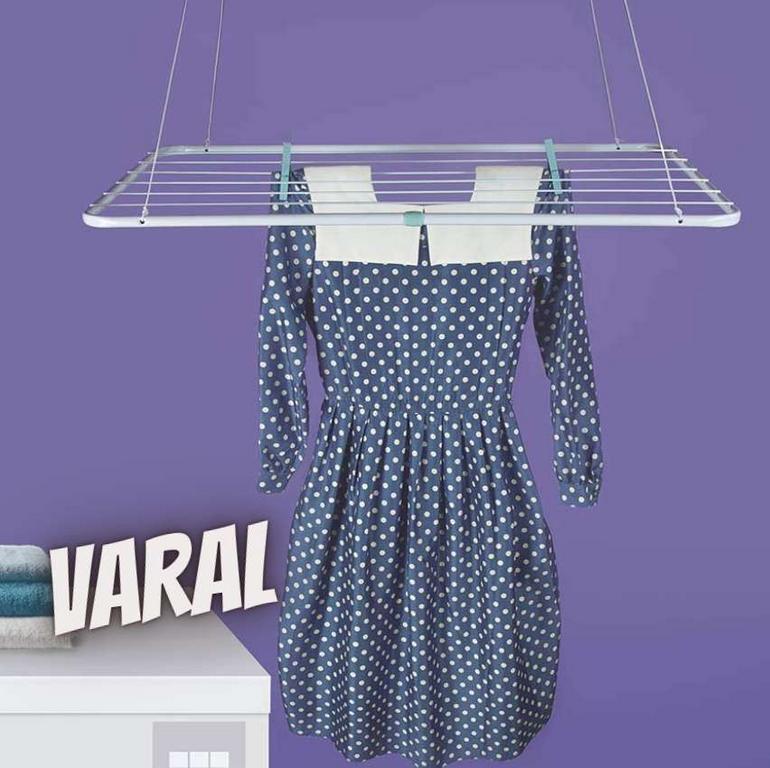 Varal de Teto Mor em Aço 6006 – 90 x 56 cm na Casas Bahia