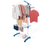 Varal Torre 3 Andares Inox Retratil Compacto 4 Rodinhas Azul na Amazon