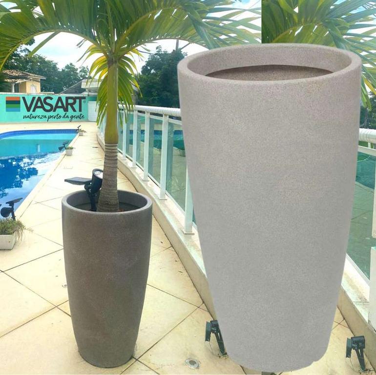 Vasart Malta Vaso de Flores Cone, Granito Pedra, 43x76cm na Amazon