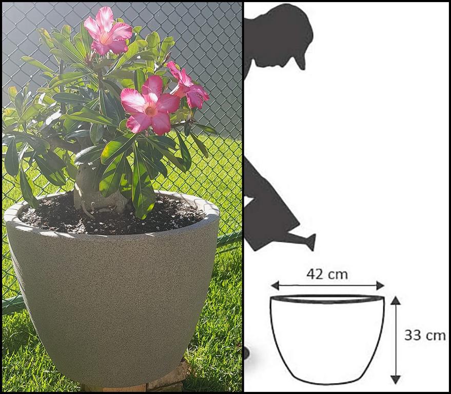 Vasart Malta Vaso de Flores Redondo, Granito Pedra, 42x33cm na Amazon