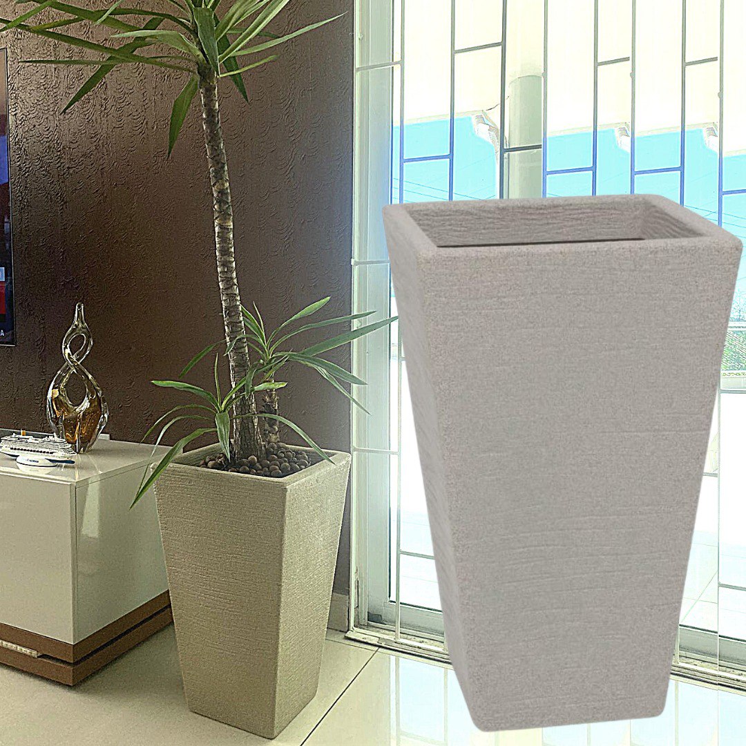 Vasart Terra Vaso de Flores Trapezio, Granito Pedra, 34x55cm na Amazon