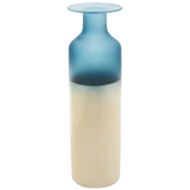 Vaso Duo Color Vidro Azul/Dourado 25x7cm Casa na Riachuelo