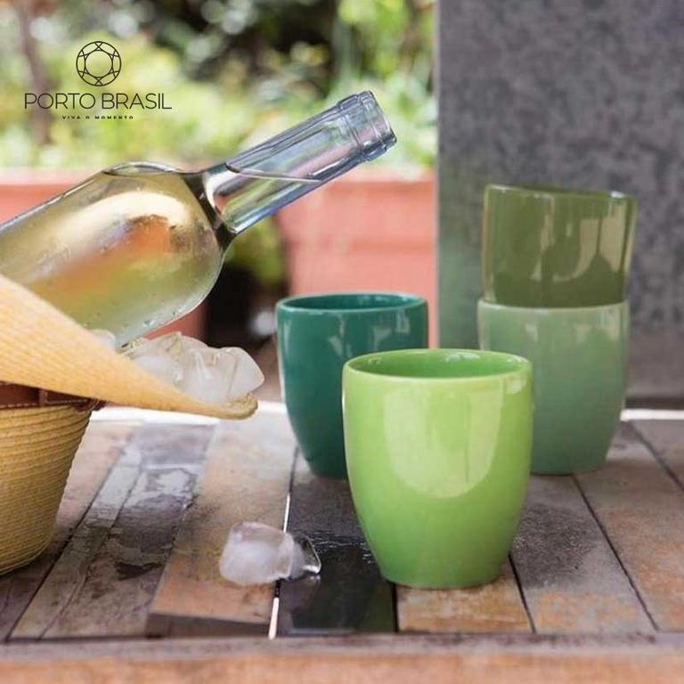 Vasos de Vinho, Coleção Ervas, 4 unidades, Verde Fresco, Acervo Panelinha na Amazon