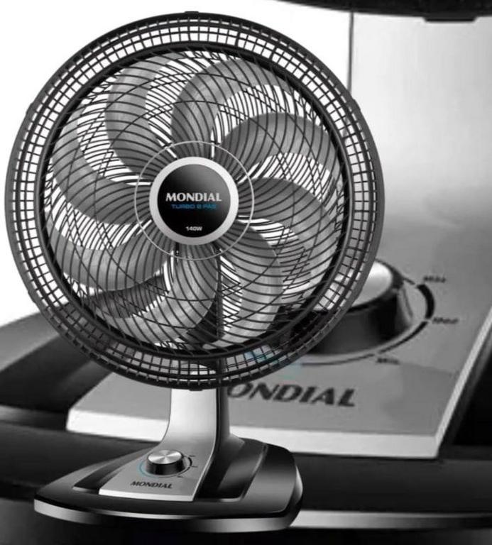 Ventilador 40cm Super Turbo 8 Pás, Mondial, Preto/Prata, 140W, 110V – VTX-40-8P na Amazon