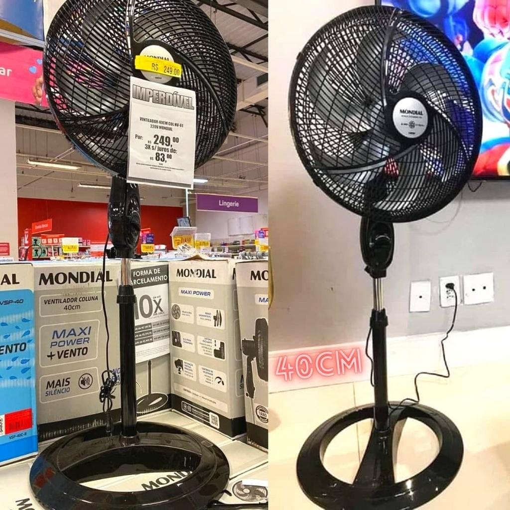 Ventilador de Coluna Mondial Super Power VSP-40C-B – 40cm 3 Velocidades na Casas Bahia