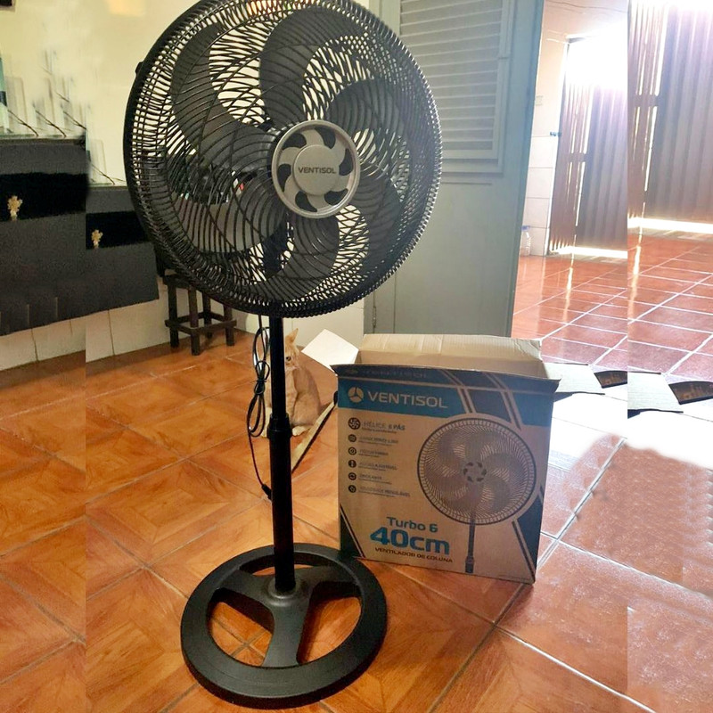 Ventisol Ventilador de Coluna Oscilante, Turbo 6 Pás Premium, Preto, 40cm, 220V na Amazon