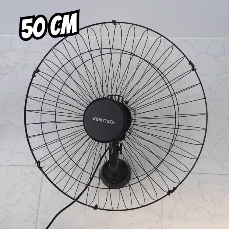 Ventisol Ventilador de Parede Oscilante, 3 Pás Premium, Preto, 50cm, Bivolt na Amazon