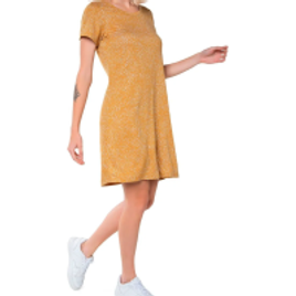 Vestido Curto Slim Estampado Amarelo - Hering na Outlet Espaço Hering