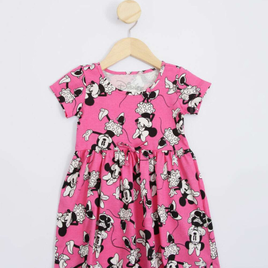Vestido Infantil Manga Curta Minnie Disney na Marisa