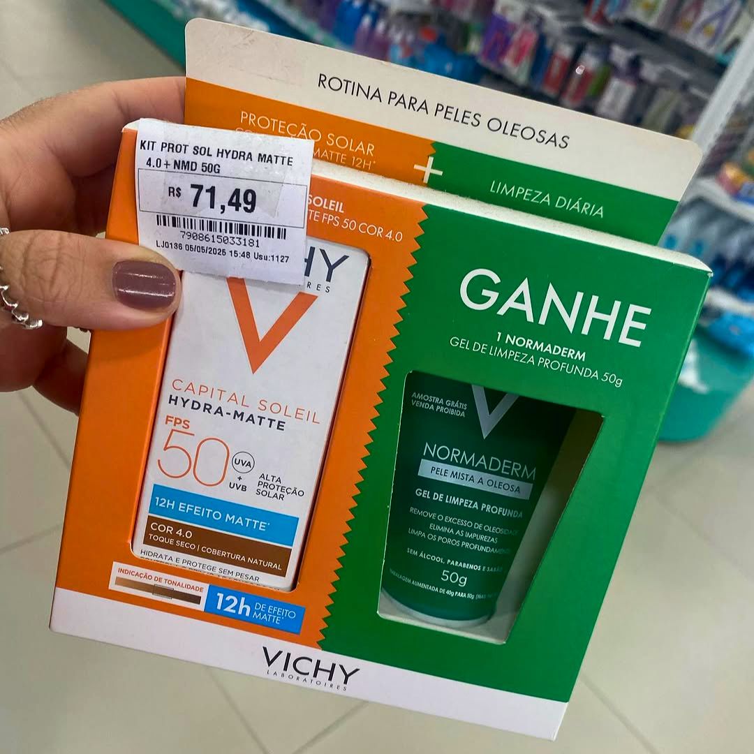 Vichy, Kit Protetor Solar Hydramatte 30G + Gel de Limpeza Normaderm Gelito 50G na Amazon