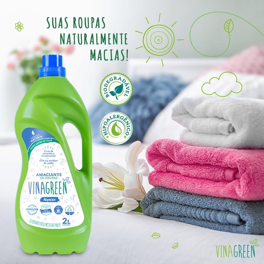 Vinagreen Amaciante de Roupas Algodão – 2L na Amazon