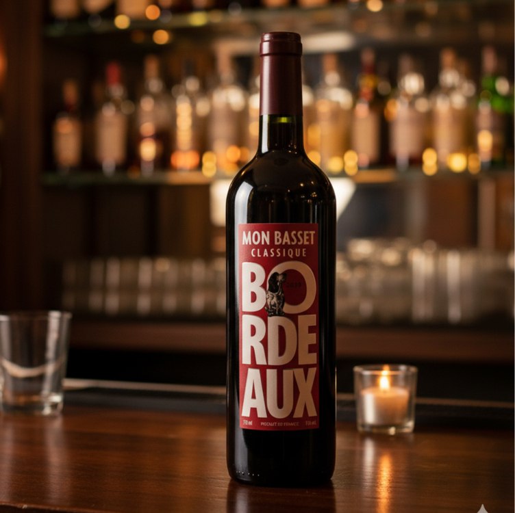 Vinho AOC Bourdeaux Mon Basset Classique 2019 Mon Basset Merlot 2019 na Amazon