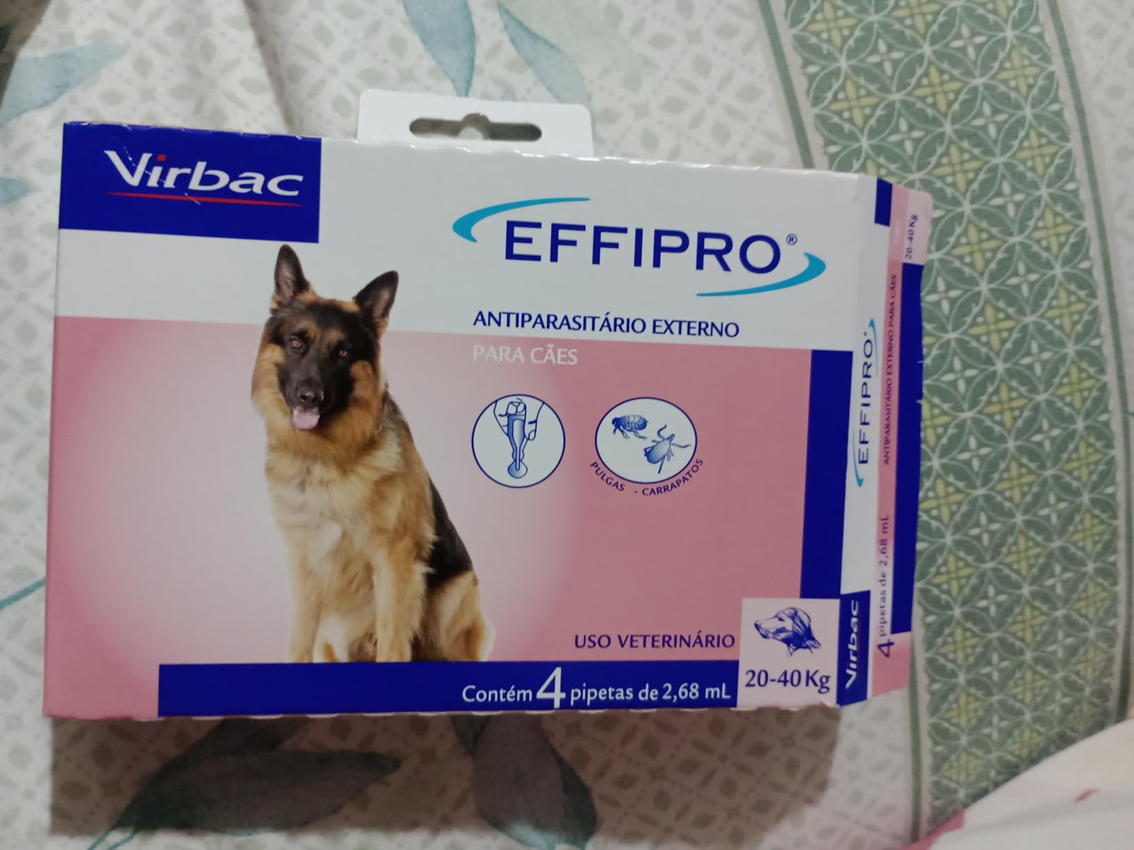 Virbac Effipro Antipulgas e Carrapatos para Cães de 20 kg a 40 kg com 4 Pipetas na Amazon