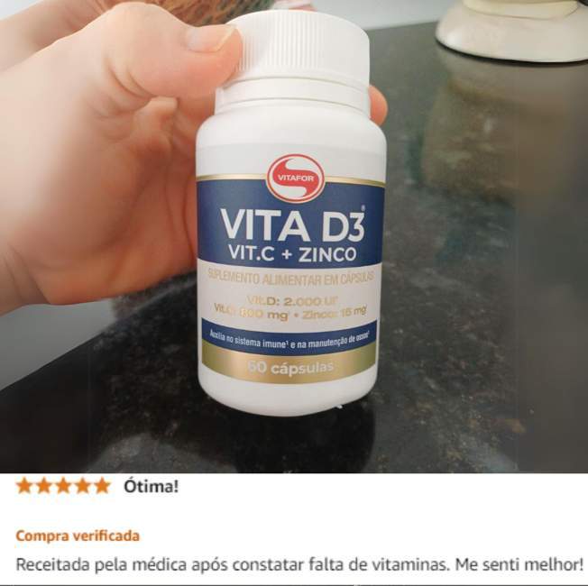 Vitafor – Vita D3 Vit.C + Zinco – 60 Cápsulas na Amazon