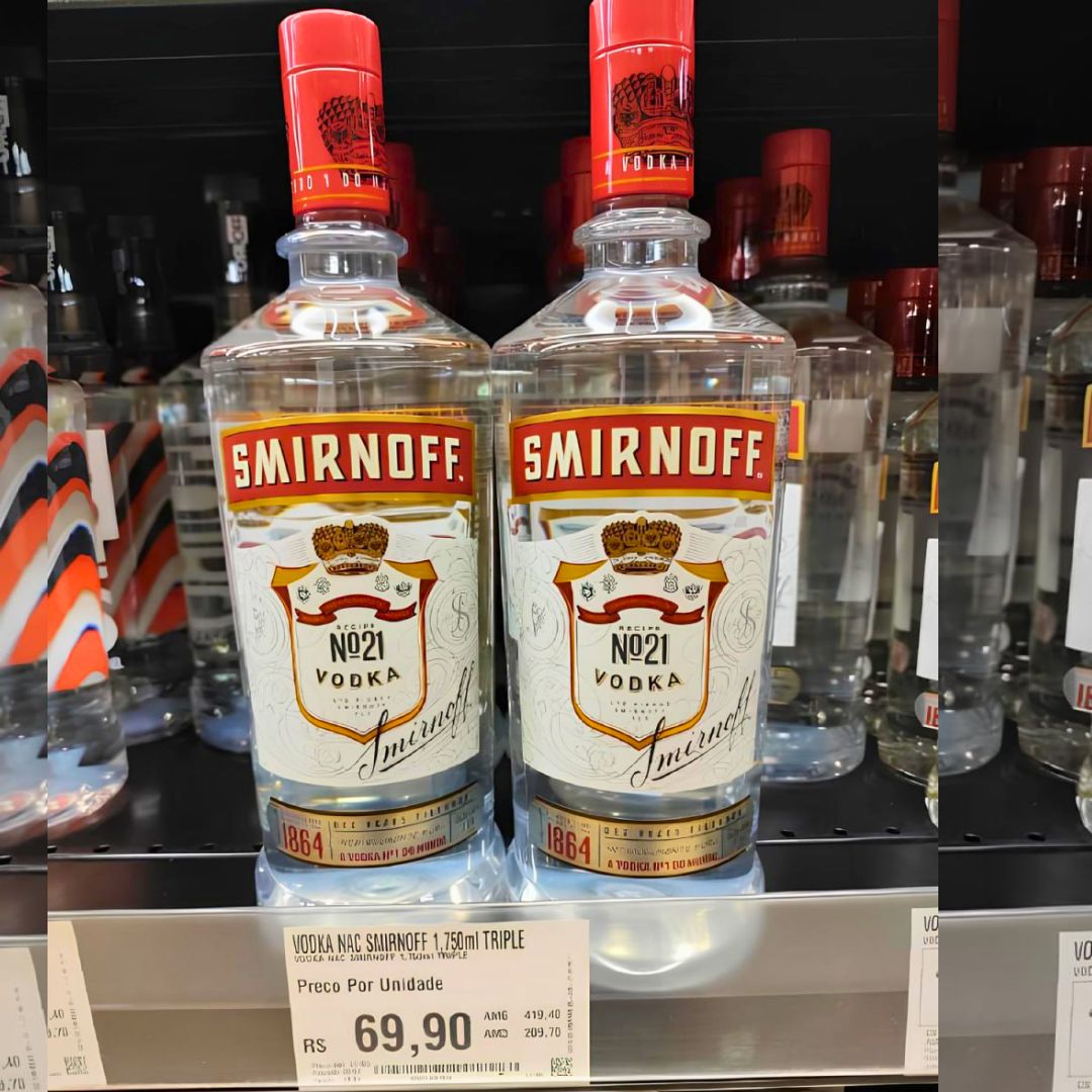 Vodka Smirnoff, 1.75L na Amazon