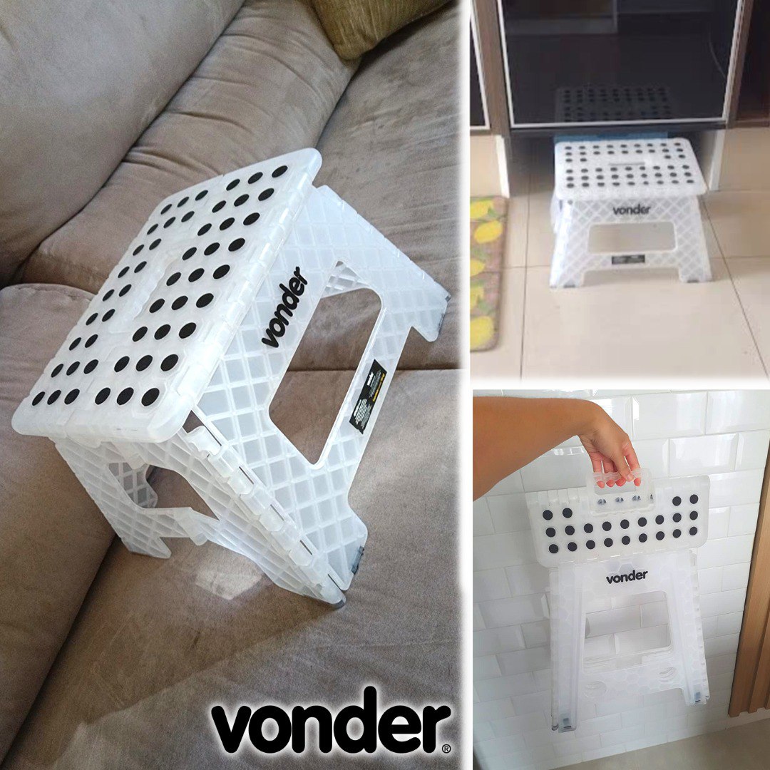 Vonder Banqueta Plástica Dobrável Branca Altura 220 Mm na Amazon