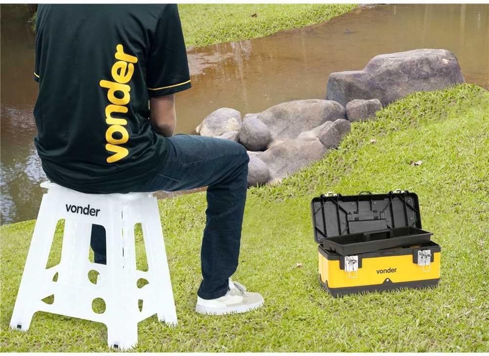 Vonder Banqueta Plástica Dobrável Branca Altura 450 Mm na Amazon