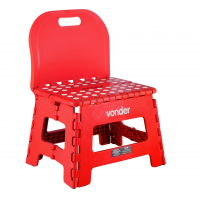 Vonder Banqueta Plástica Dobrável Vermelha Altura 220 Mm Com Encosto na Amazon