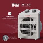 WAP AIR HEAT Aquecedor de Ambientes Elétrico Portátil 1500W 3 em 1 Com Ventilador e Triplo Sistema de Segurança 127V na Amazon