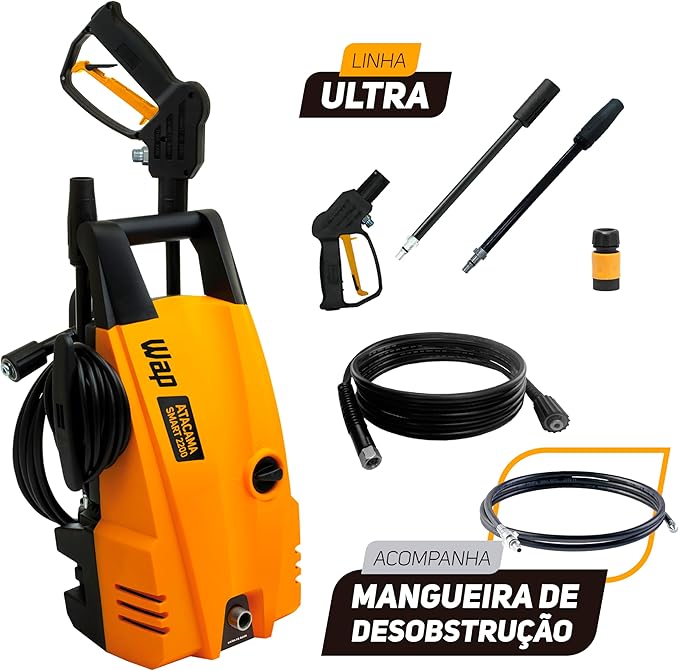 WAP Desobstruidora e Lavadora de Alta Pressão ATACAMA SMART ULTRA 2200, 330L/h, Bico Regulável, 1500psi 1400W na Amazon