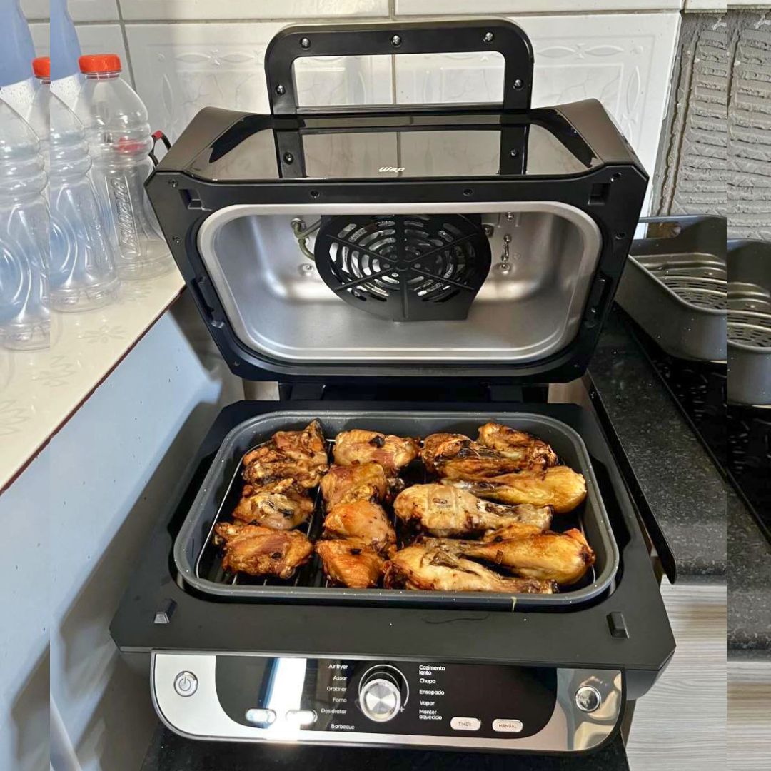 WAP Fritadeira Elétrica Air Fryer Barbecue Digital 12 em 1, 10 Litros, 4 Níveis de Temperatura, Antiaderente, 1800W na Amazon