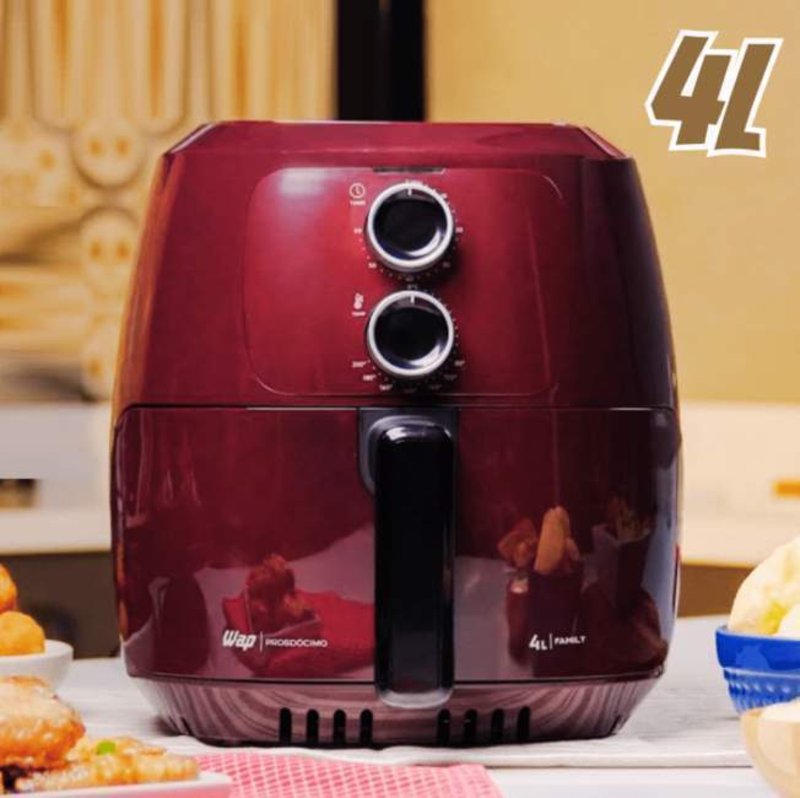 WAP Fritadeira Elétrica sem Óleo Air Fryer Vermelha 4 Litros, Potência de 1500W e Revestimento Antiaderente 127V na Amazon