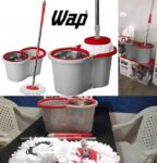 WAP MOP GIRATÓRIO Esfregão Multiuso para Limpeza Balde Centrífuga 14 Litros 360° Cabo Ajustável Alça Rodas e Refil, Vermelho com Cinza na Amazon