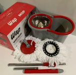 WAP MOP GIRATÓRIO Esfregão Multiuso para Limpeza Balde Centrífuga 14 Litros 360° Cabo Ajustável Alça Rodas e Refil, Vermelho com Cinza na Amazon