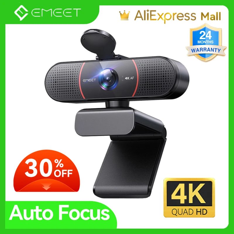 Webcam Emeet 4K C960, Foco Automático na Aliexpress