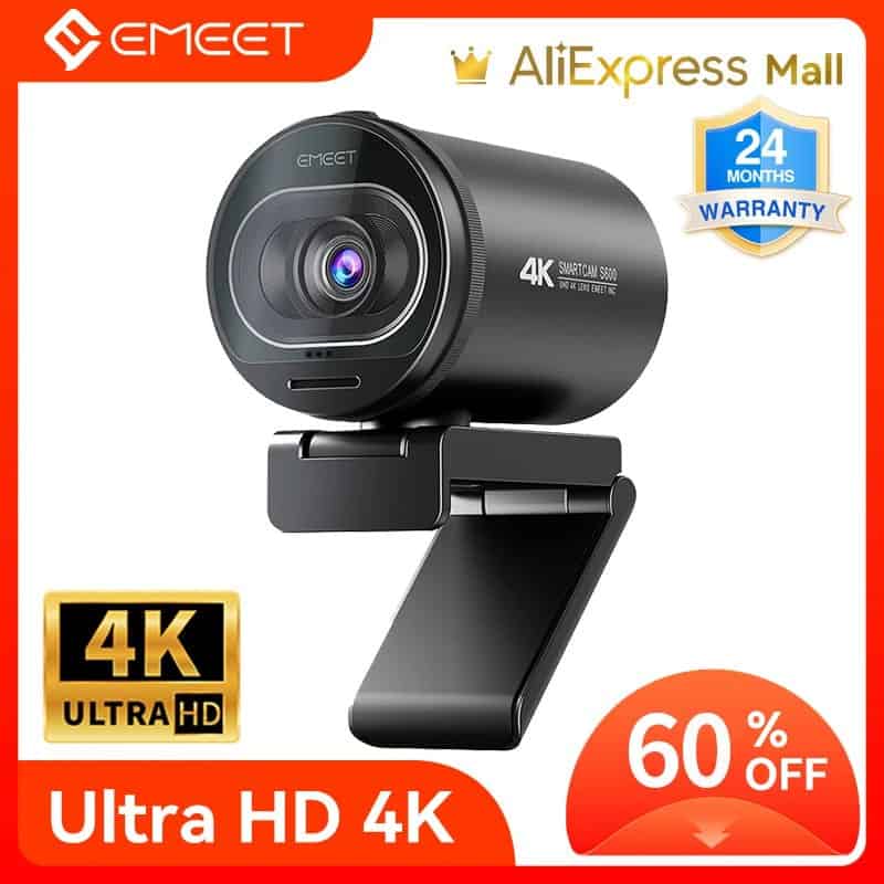 Webcam Emeet 4K S600 - Estoque no Brasil na Aliexpress
