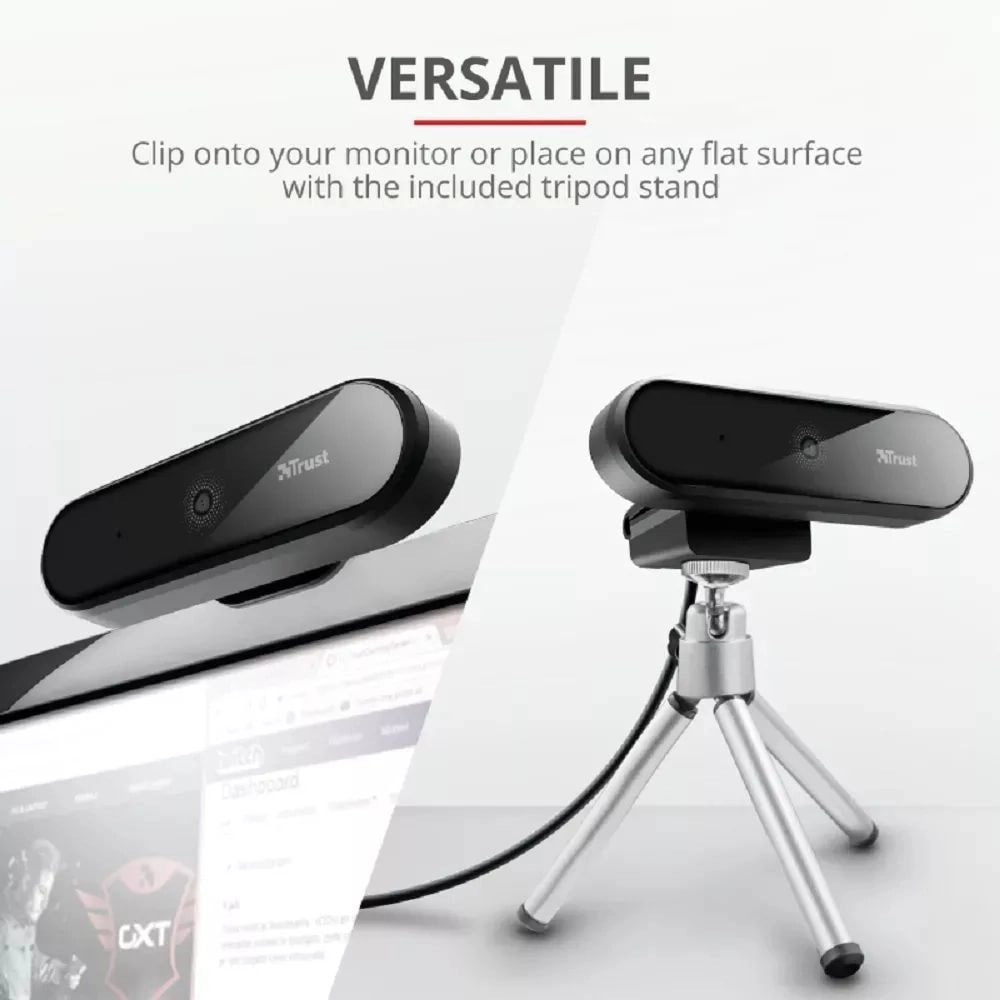 Webcam Trust Tyro Full HD com Tripé na Americanas